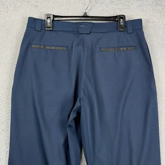 Slazenger Chino Golf Pants Mens 34X34 Navy Blue Athletic Straight Fit Flat Front